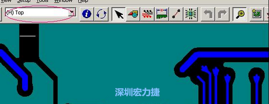 如果圖形像下圖一樣無法顯示鉆孔，只須圖（186）將紅色圈住的活動(dòng)層改為當(dāng)前顯示層即可。