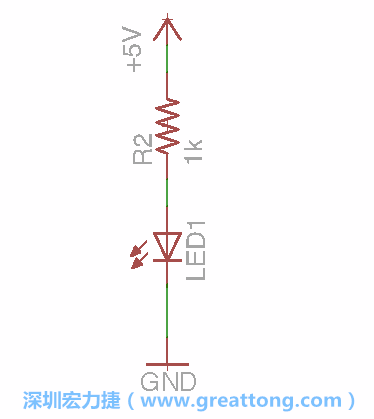 如圖所示放置一個開關(guān)（switch）、10K電阻器（10k resistor）和0.1μF的電容（0.1μF capacitor），并把開關(guān)的一端連到接地端上。
