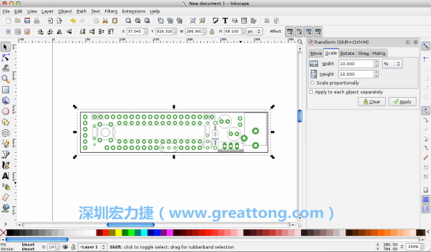 首先，你需要取得電路板設計圖的PNG圖檔，才能在上面進行繪制。這件事做起來比用說的難上許多，而其中一種方法如下所示（我們會先假設你正在使用Inkscape向量繪圖工具）。