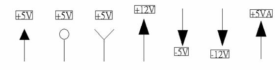 電源符號(hào)有下列幾種，可使用鍵盤 [Ctrl + Tab] 鍵切換：