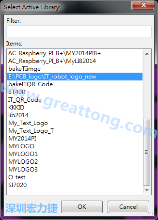 若要存到另外一個library 里， 要點選在File->Current library 重新再選擇Active Library， 就可以點選 File->Save Module in Acitve library 